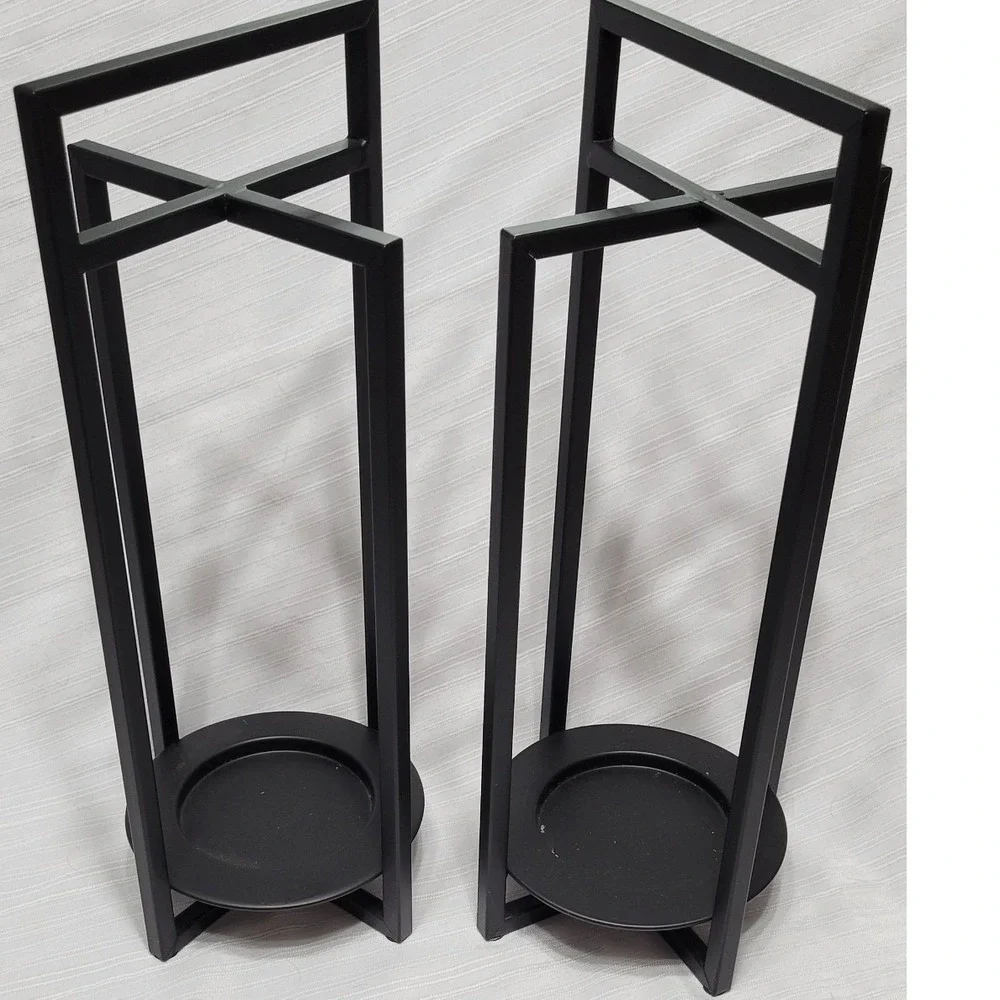 Modern Candle Holders Geometric Set of 2 Minimalist 15